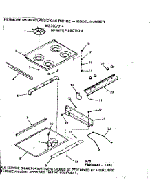 Maintop Section parts for Kenmore Range 103.7907914 (1037907914, 103 7907914) from AppliancePartsPros.com
