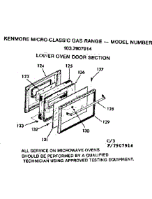 Lower Oven Door Section parts for Kenmore Range 103.7907914 (1037907914, 103 7907914) from AppliancePartsPros.com