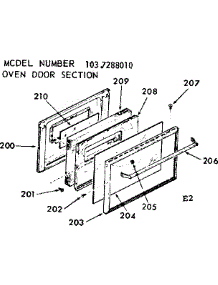 Oven Door Section parts for Kenmore Range 103.7288010 (1037288010, 103 7288010) from AppliancePartsPros.com