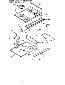 Main Top Section parts for Kenmore Range 103.7288010 (1037288010, 103 7288010) from AppliancePartsPros.com