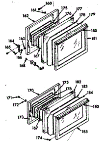 Full Glass Oven Doors parts for Kenmore Range 103.3247200 (1033247200, 103 3247200) from AppliancePartsPros.com
