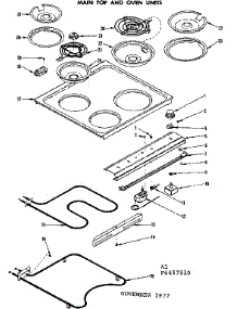 Main Top And Oven Units Section parts for Kenmore Range 119.6457810 (1196457810, 119 6457810) from AppliancePartsPros.com