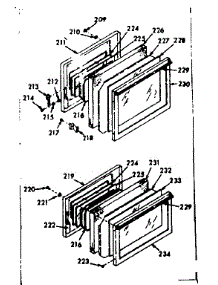 Full Glass Oven Doors parts for Kenmore Range 103.4267022 (1034267022, 103 4267022) from AppliancePartsPros.com
