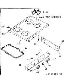 Main Top Section parts for Kenmore Range 911.7257510 (9117257510, 911 7257510) from AppliancePartsPros.com