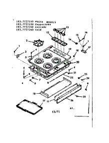 Main Top Section parts for Kenmore Range 103.7737240 (1037737240, 103 7737240) from AppliancePartsPros.com