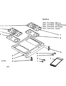 Main Top Section parts for Kenmore Range 103.7147022 (1037147022, 103 7147022) from AppliancePartsPros.com