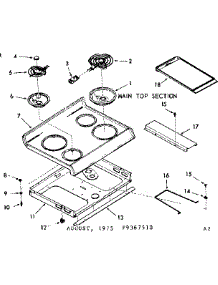 Main Top Section parts for Kenmore Range 103.9367560 (1039367560, 103 9367560) from AppliancePartsPros.com