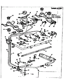 Burner Section parts for Kenmore Range 103.754630 (103754630, 103 754630) from AppliancePartsPros.com