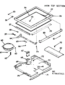 Main Top Section parts for Kenmore Range 103.9647911 (1039647911, 103 9647911) from AppliancePartsPros.com