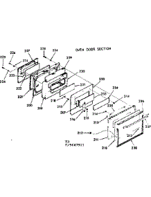 Oven Door Section parts for Kenmore Range 103.9647911 (1039647911, 103 9647911) from AppliancePartsPros.com