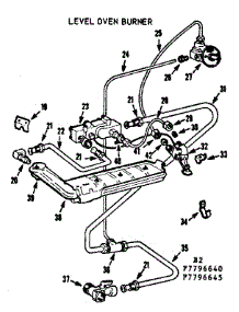Level Oven Burner parts for Kenmore Range 103.7796640 (1037796640, 103 7796640) from AppliancePartsPros.com