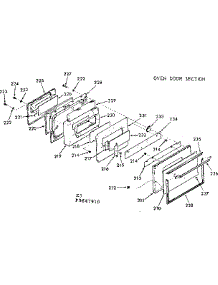 Oven Door Section parts for Kenmore Range 103.9647910 (1039647910, 103 9647910) from AppliancePartsPros.com
