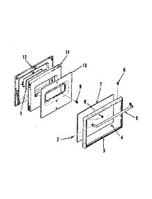 Oven Door Section parts for Kenmore Range 911.4548612 (9114548612, 911 4548612) from AppliancePartsPros.com