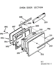 Oven Door Section parts for Kenmore Range 911.9307811 (9119307811, 911 9307811) from AppliancePartsPros.com