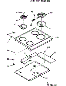 Main Top Section parts for Kenmore Range 911.9307811 (9119307811, 911 9307811) from AppliancePartsPros.com