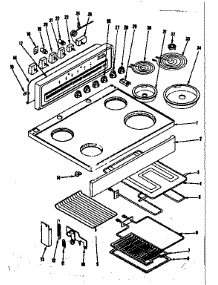 Top Section parts for Kenmore Range 119.9606700 (1199606700, 119 9606700) from AppliancePartsPros.com