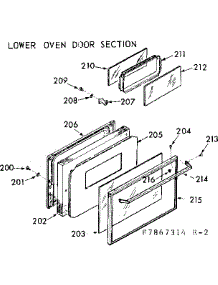 Lower Oven Door Section parts for Kenmore Range 103.7867314 (1037867314, 103 7867314) from AppliancePartsPros.com