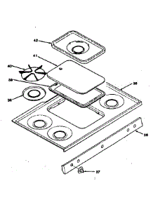 Cooktop Section parts for Kenmore Range 119.7498790 (1197498790, 119 7498790) from AppliancePartsPros.com