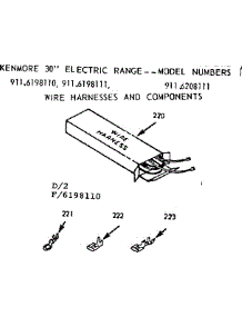 Wire Harness And Components parts for Kenmore Range 911.6198111 (9116198111, 911 6198111) from AppliancePartsPros.com