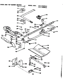 Oven And Top Burner Section parts for Kenmore Range 119.7428011 (1197428011, 119 7428011) from AppliancePartsPros.com