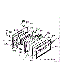 Oven Door Section parts for Kenmore Range 103.7177121 (1037177121, 103 7177121) from AppliancePartsPros.com