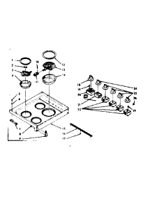Main Top Section parts for Kenmore Range 103.9806800 (1039806800, 103 9806800) from AppliancePartsPros.com