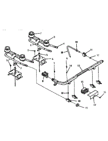 Top Burner Section parts for Kenmore Range 911.7898512 (9117898512, 911 7898512) from AppliancePartsPros.com