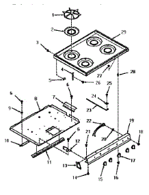Main Top parts for Kenmore Range 911.7898512 (9117898512, 911 7898512) from AppliancePartsPros.com