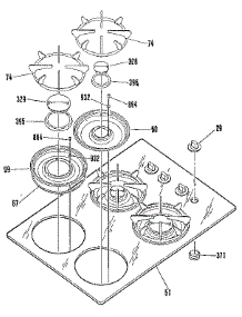 Main Top Section parts for Kenmore Range 911.3378818 (9113378818, 911 3378818) from AppliancePartsPros.com