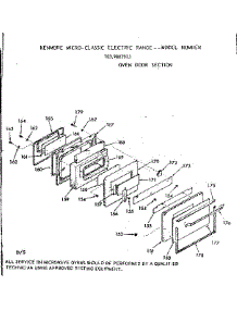 Oven Door Section parts for Kenmore Range 103.9887913 (1039887913, 103 9887913) from AppliancePartsPros.com