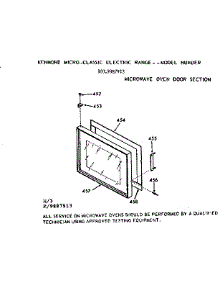 Microwave Oven Door Section parts for Kenmore Range 103.9887913 (1039887913, 103 9887913) from AppliancePartsPros.com