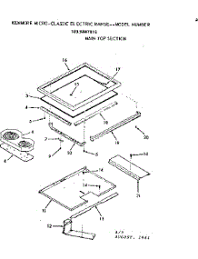 Main Top Section parts for Kenmore Range 103.9887916 (1039887916, 103 9887916) from AppliancePartsPros.com
