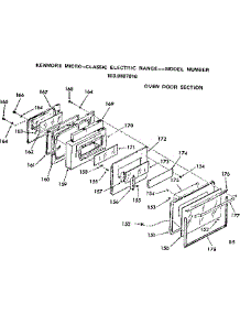 Oven Door Section parts for Kenmore Range 103.9887916 (1039887916, 103 9887916) from AppliancePartsPros.com