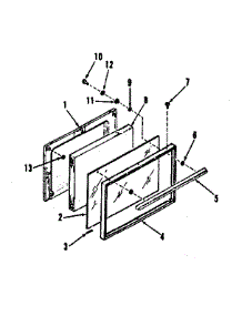Oven Door Section parts for Kenmore Range 911.4618810 (9114618810, 911 4618810) from AppliancePartsPros.com