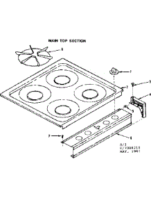 Main Top Section parts for Kenmore Range 119.7088210 (1197088210, 119 7088210) from AppliancePartsPros.com