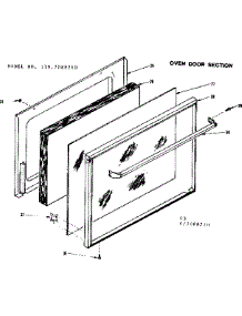 Oven Door Section parts for Kenmore Range 119.7088210 (1197088210, 119 7088210) from AppliancePartsPros.com