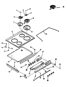 Main Top Section parts for Kenmore Range 911.4648890 (9114648890, 911 4648890) from AppliancePartsPros.com