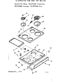 Main Top Section parts for Kenmore Range 103.9767420 (1039767420, 103 9767420) from AppliancePartsPros.com