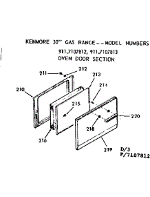 Oven Door Section parts for Kenmore Range 911.7107813 (9117107813, 911 7107813) from AppliancePartsPros.com