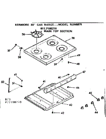 Main Top Section parts for Kenmore Range 911.7108210 (9117108210, 911 7108210) from AppliancePartsPros.com