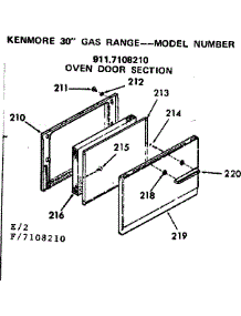 Oven Door Section parts for Kenmore Range 911.7108210 (9117108210, 911 7108210) from AppliancePartsPros.com