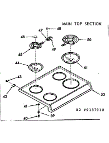 Main Top Section parts for Kenmore Range 911.9217910 (9119217910, 911 9217910) from AppliancePartsPros.com