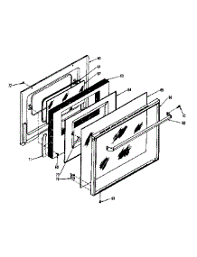 Oven Door Section parts for Kenmore Range 119.7478010 (1197478010, 119 7478010) from AppliancePartsPros.com