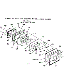 Oven Door Section parts for Kenmore Range 103.9877916 (1039877916, 103 9877916) from AppliancePartsPros.com