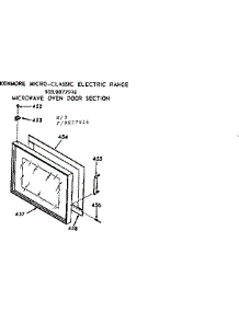 Microwave Oven Door Section parts for Kenmore Range 103.9877916 (1039877916, 103 9877916) from AppliancePartsPros.com
