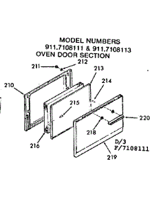Oven Door Section parts for Kenmore Range 911.7108111 (9117108111, 911 7108111) from AppliancePartsPros.com