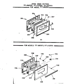 Oven Door Section parts for Kenmore Range 911.6167810 (9116167810, 911 6167810) from AppliancePartsPros.com
