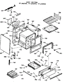 Body Section parts for Kenmore Range 911.6167810 (9116167810, 911 6167810) from AppliancePartsPros.com