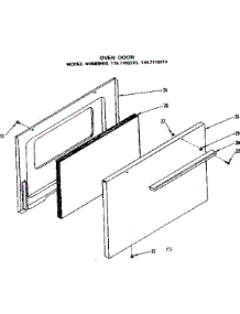Oven Door parts for Kenmore Range 119.7108310 (1197108310, 119 7108310) from AppliancePartsPros.com