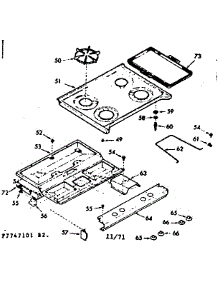 Main Top Section parts for Kenmore Range 103.7747161 (1037747161, 103 7747161) from AppliancePartsPros.com